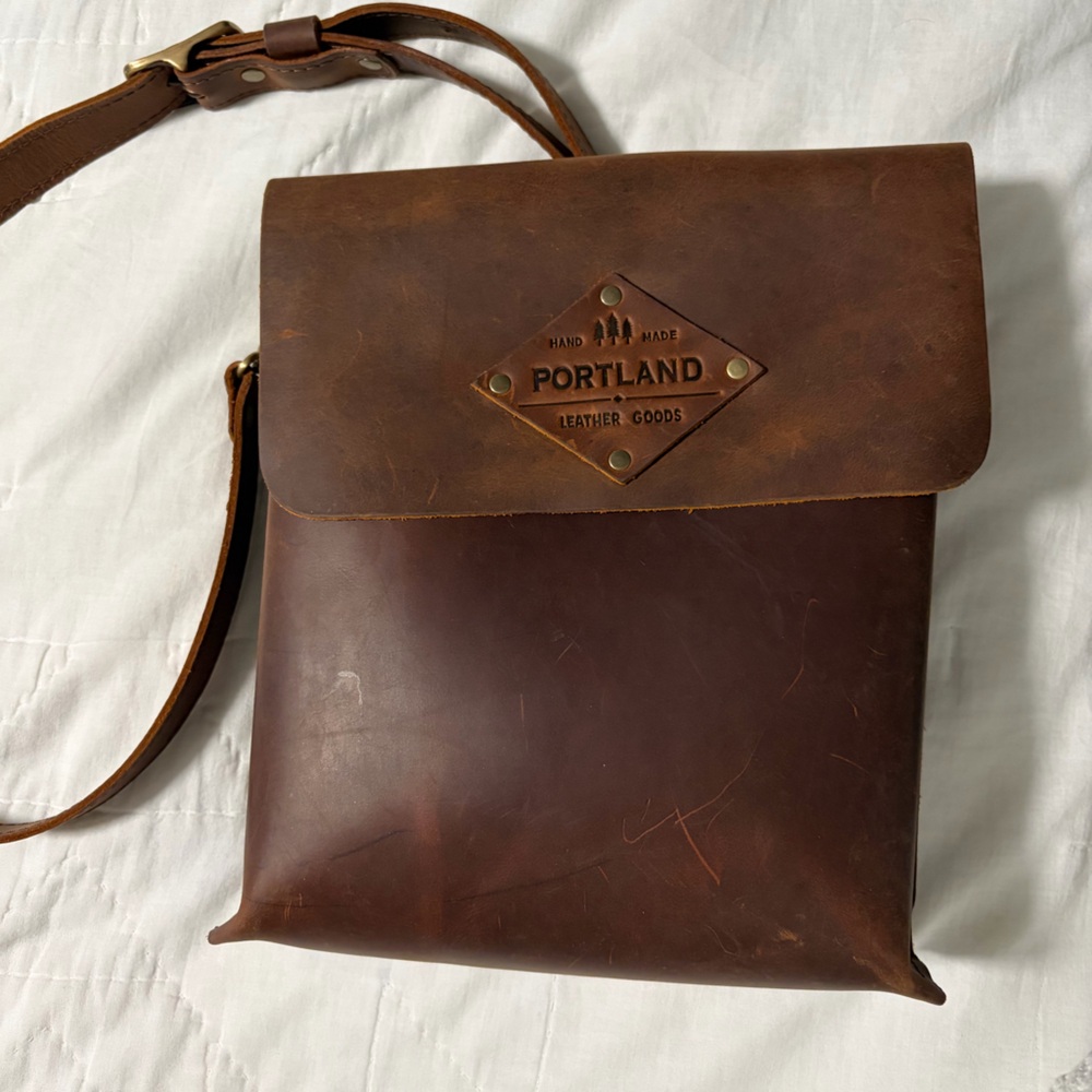 Portland Leather Dark Brown Messenger Bag - SOLD